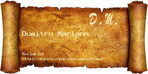 Dumitru Mariann névjegykártya